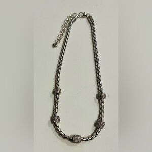 Brighton Meridian Necklace in Silver, featuring a twisted rope chain